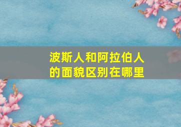 波斯人和阿拉伯人的面貌区别在哪里