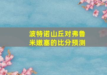 波特诺山丘对弗鲁米嫩塞的比分预测