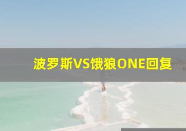 波罗斯VS饿狼ONE回复