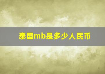 泰国mb是多少人民币