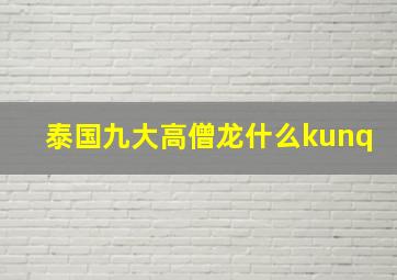 泰国九大高僧龙什么kunq