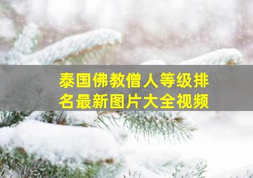 泰国佛教僧人等级排名最新图片大全视频