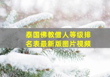 泰国佛教僧人等级排名表最新版图片视频