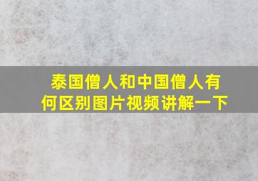 泰国僧人和中国僧人有何区别图片视频讲解一下