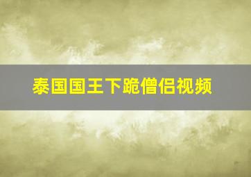 泰国国王下跪僧侣视频