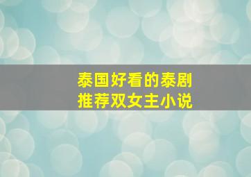 泰国好看的泰剧推荐双女主小说