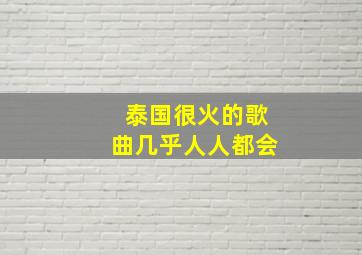 泰国很火的歌曲几乎人人都会