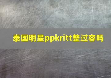 泰国明星ppkritt整过容吗