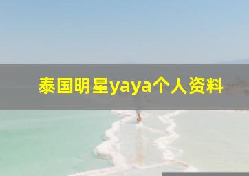 泰国明星yaya个人资料