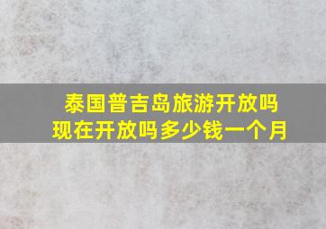 泰国普吉岛旅游开放吗现在开放吗多少钱一个月