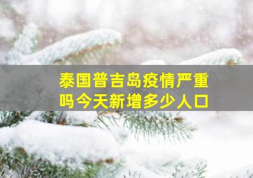 泰国普吉岛疫情严重吗今天新增多少人口