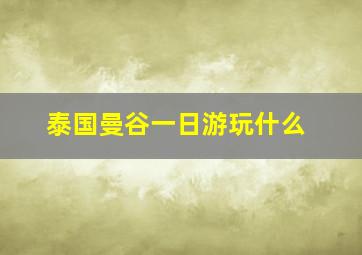 泰国曼谷一日游玩什么