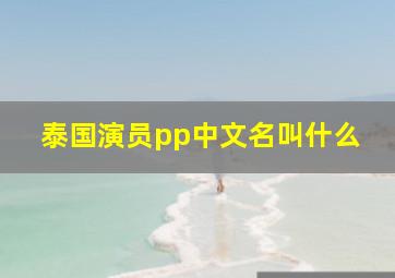 泰国演员pp中文名叫什么