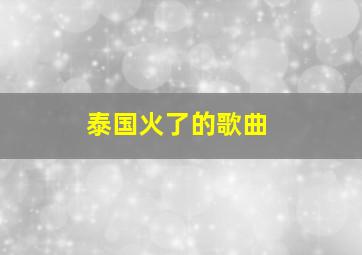 泰国火了的歌曲