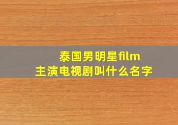 泰国男明星film主演电视剧叫什么名字