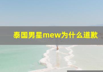 泰国男星mew为什么道歉