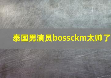 泰国男演员bossckm太帅了