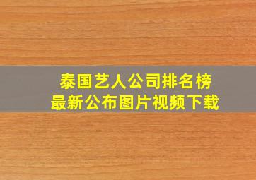 泰国艺人公司排名榜最新公布图片视频下载