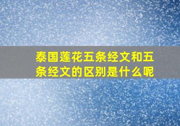 泰国莲花五条经文和五条经文的区别是什么呢