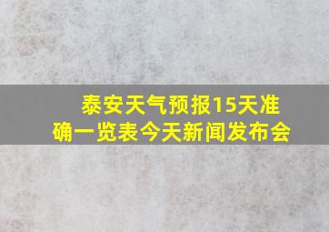 泰安天气预报15天准确一览表今天新闻发布会