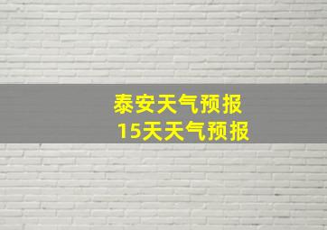 泰安天气预报15天天气预报