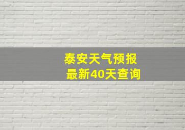 泰安天气预报最新40天查询