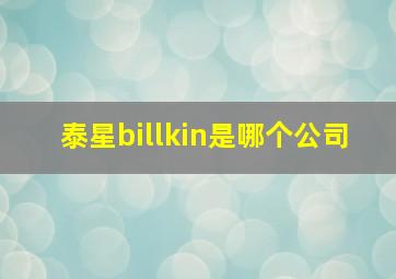 泰星billkin是哪个公司