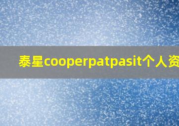 泰星cooperpatpasit个人资料