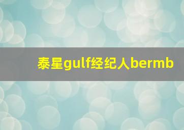 泰星gulf经纪人bermb