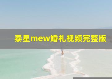 泰星mew婚礼视频完整版