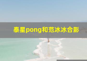 泰星pong和范冰冰合影