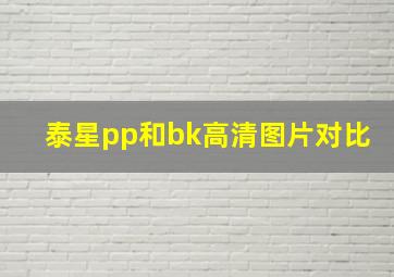 泰星pp和bk高清图片对比