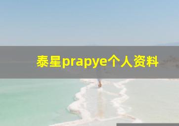 泰星prapye个人资料