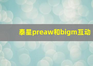 泰星preaw和bigm互动