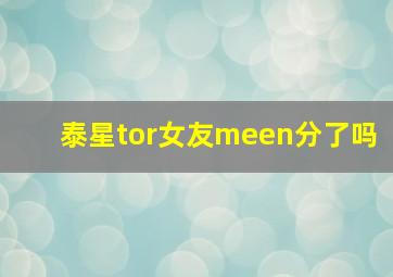 泰星tor女友meen分了吗