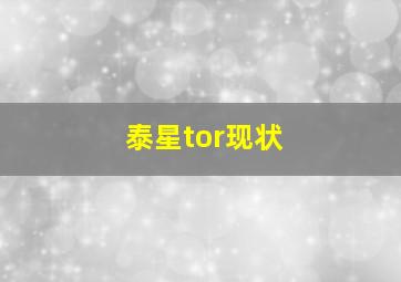 泰星tor现状