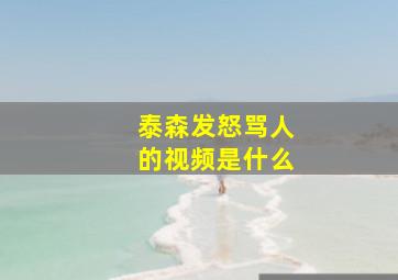 泰森发怒骂人的视频是什么