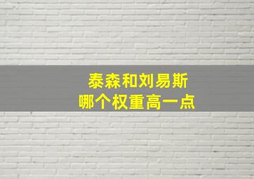 泰森和刘易斯哪个权重高一点