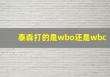 泰森打的是wbo还是wbc