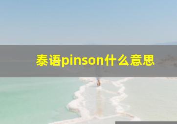 泰语pinson什么意思