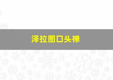 泽拉图口头禅