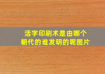 活字印刷术是由哪个朝代的谁发明的呢图片