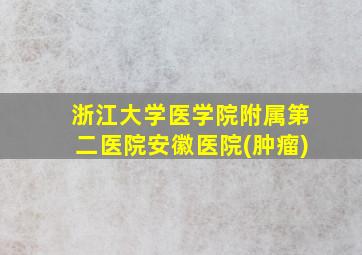 浙江大学医学院附属第二医院安徽医院(肿瘤)