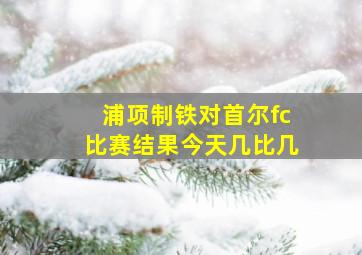 浦项制铁对首尔fc比赛结果今天几比几