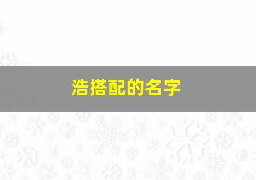 浩搭配的名字