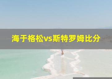 海于格松vs斯特罗姆比分