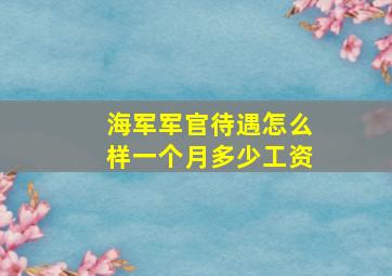 海军军官待遇怎么样一个月多少工资