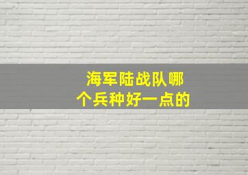 海军陆战队哪个兵种好一点的