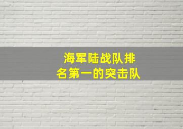 海军陆战队排名第一的突击队