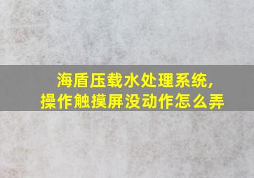 海盾压载水处理系统,操作触摸屏没动作怎么弄